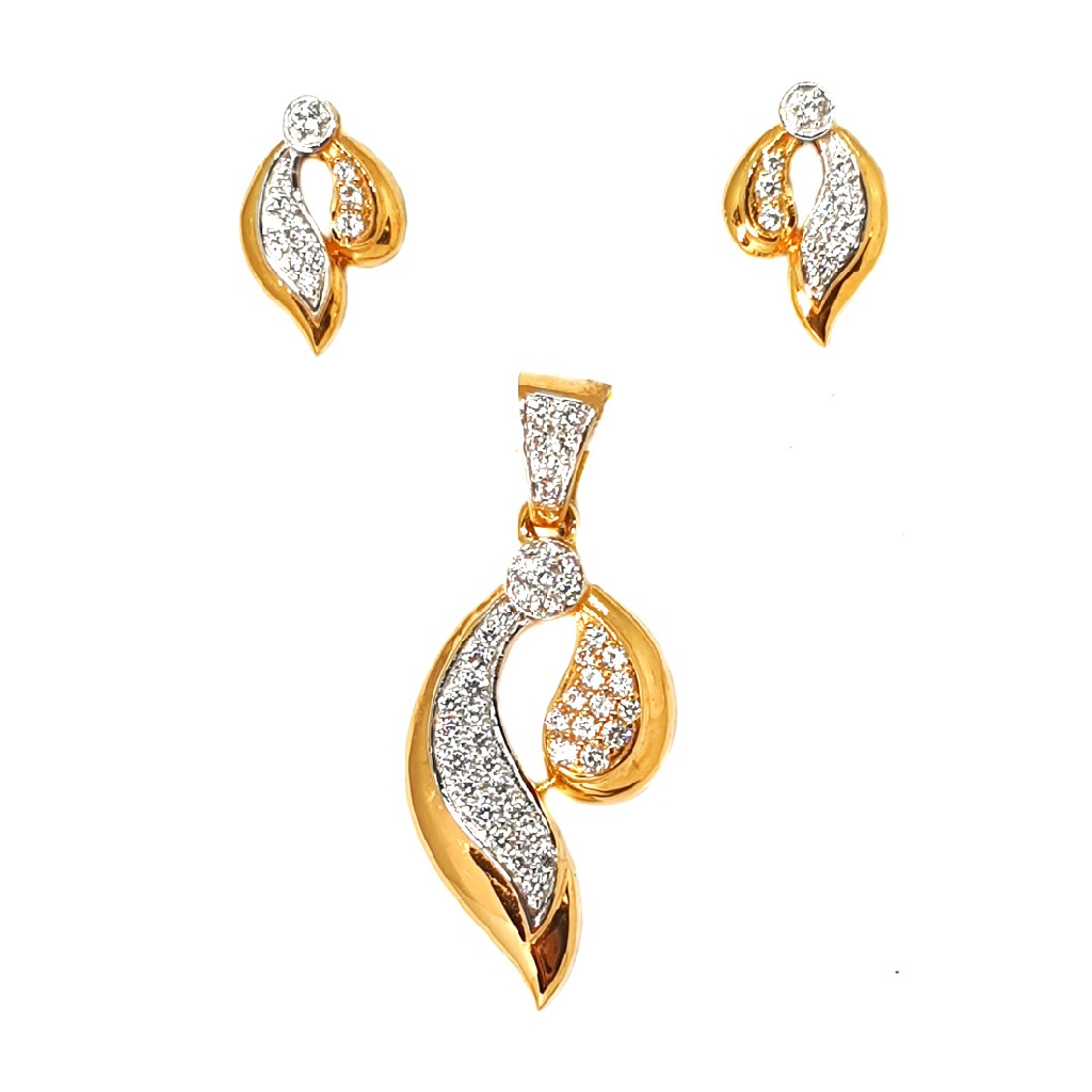 22K Gold Modern Pendant Set MGA - PTG0110