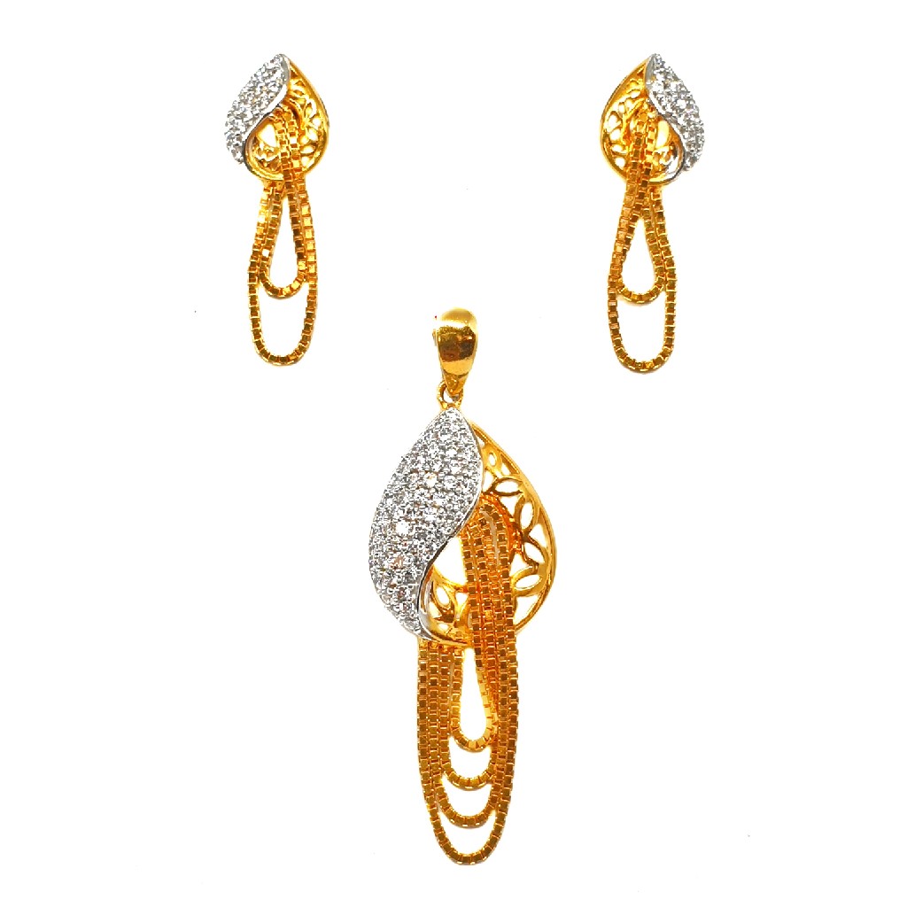 22K Gold Designer Pendant Set MGA - PTG0088