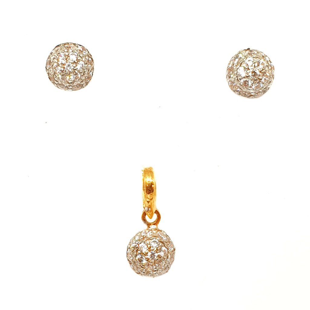 22K Gold Diamond Tops Pendant Set MGA - PTG0074