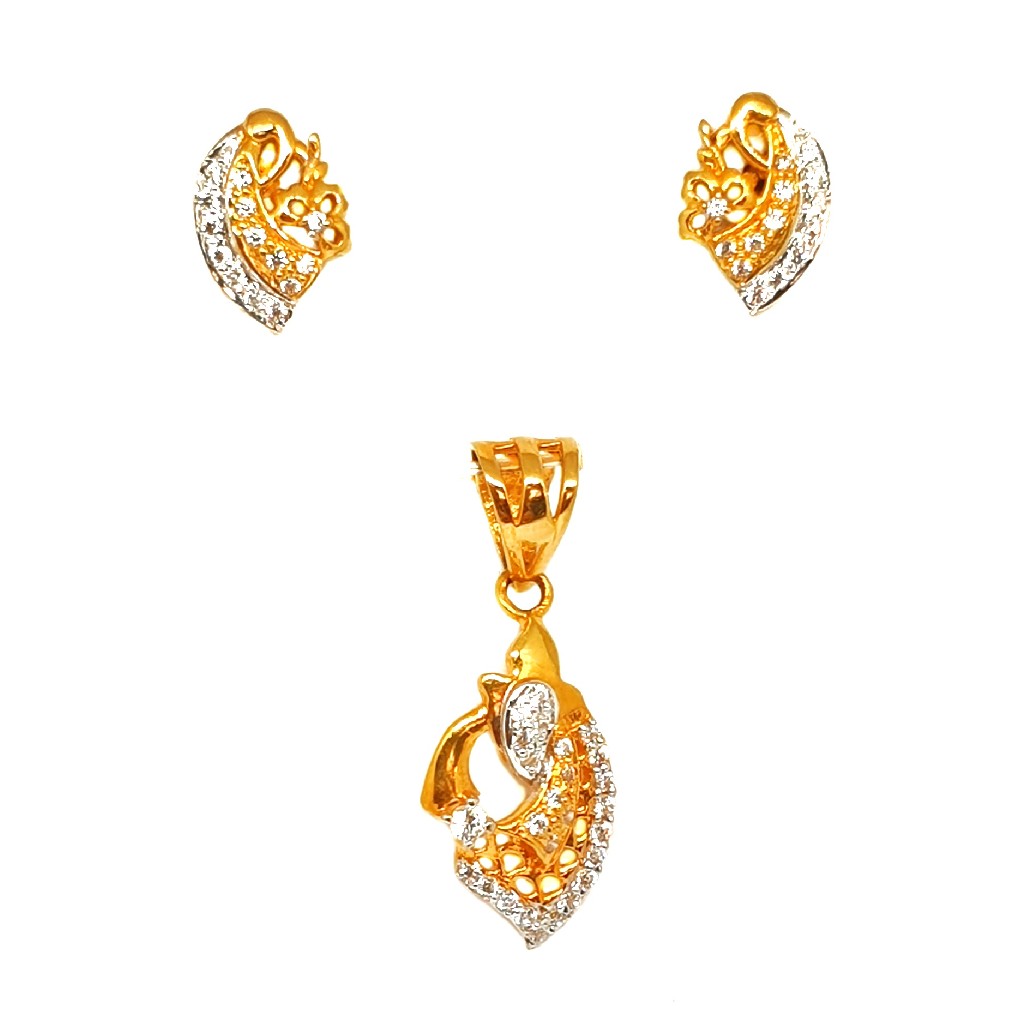 22K Gold Designer Pendant Set MGA - PTG0054