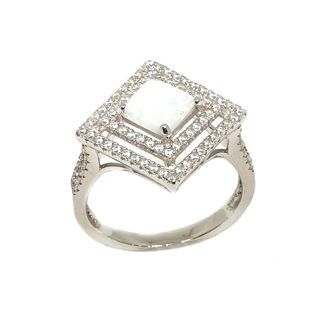 925 Sterling Silver Square Shaped Ring MGA - LRS3374