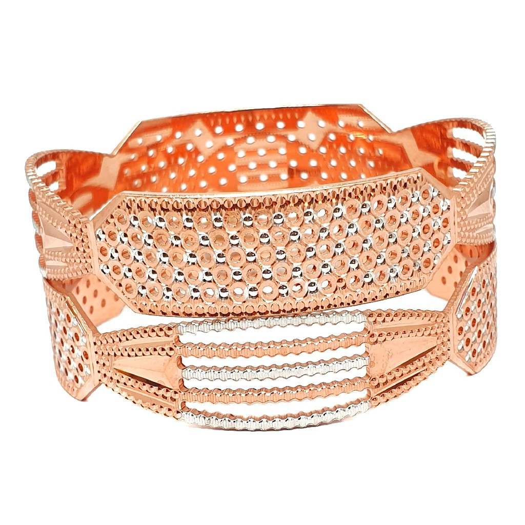 One gram gold forming rose plated bangles mga - bge0364