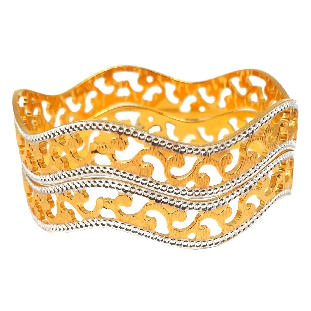 One gram gold forming 2 piece bangles mga - bge0415