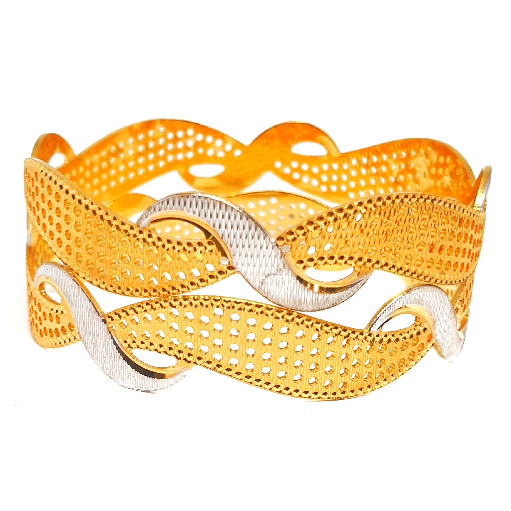 1 gram gold forming 2 piece designer bangles mga - bge0425