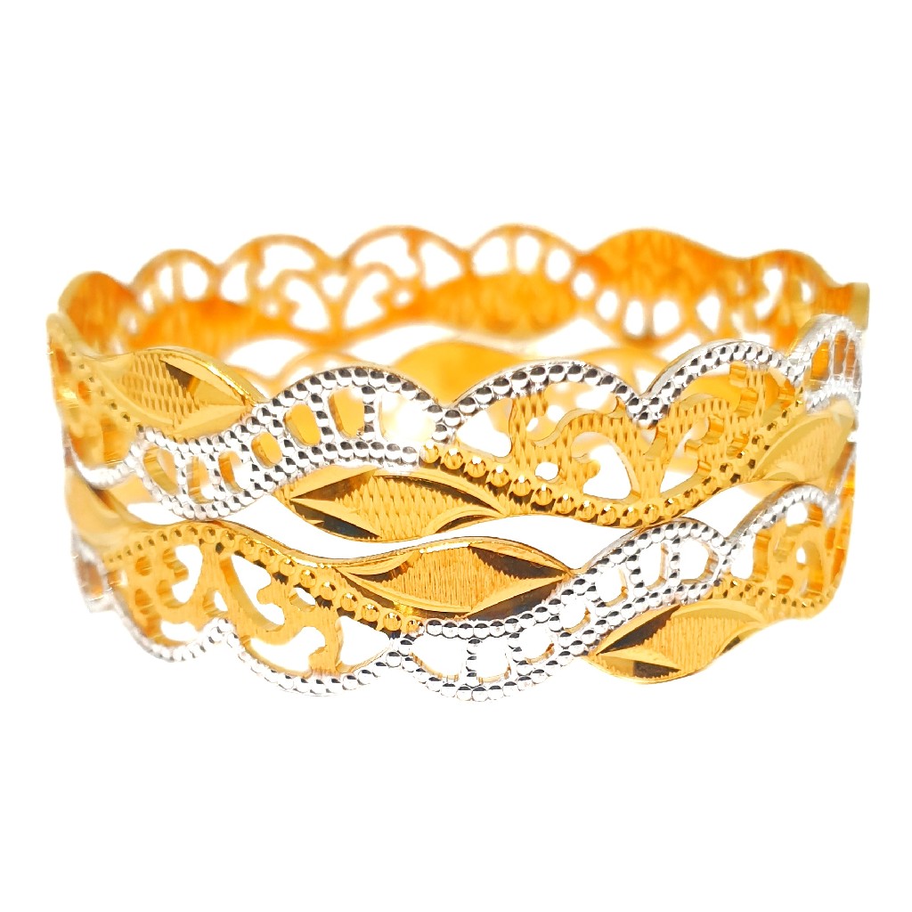 One gram gold plated modern bangles mga - bge0411