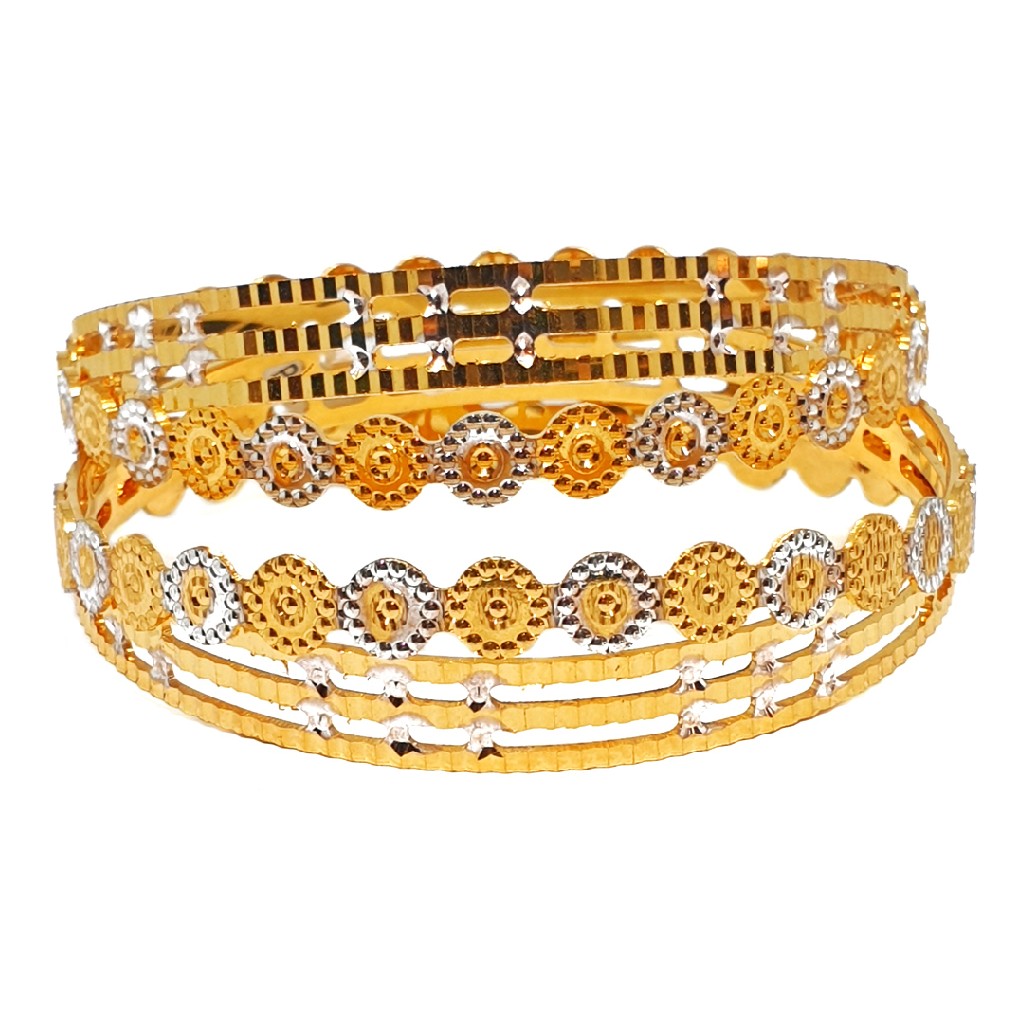 One gram gold forming 2 piece bangles mga - bge0376