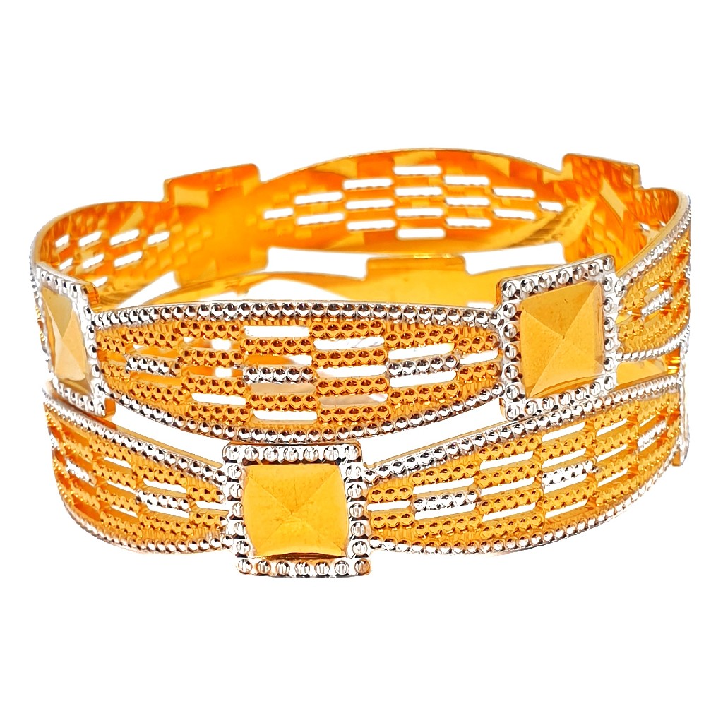 1 gram gold forming designer 2 piece bangles mga - bge0232