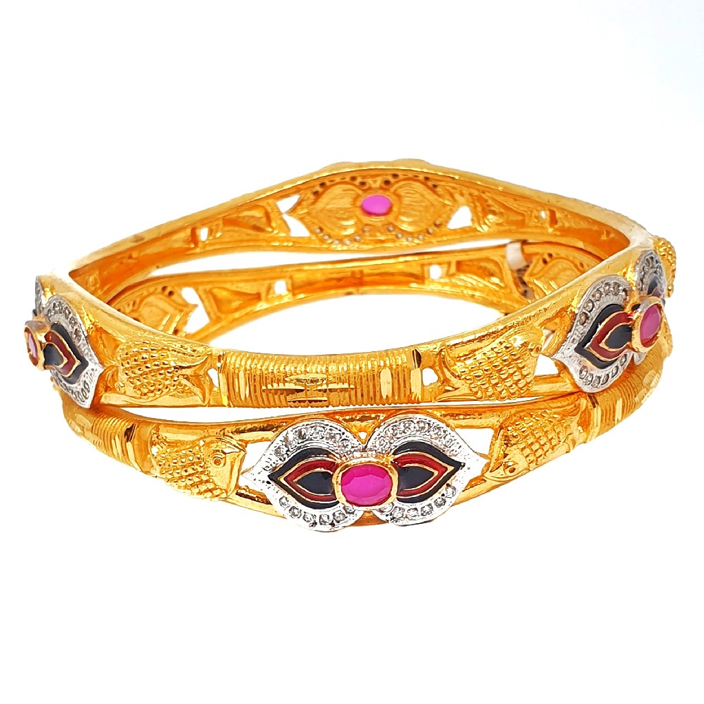 One gram gold forming meenakari kadli bangles mga - kde0009