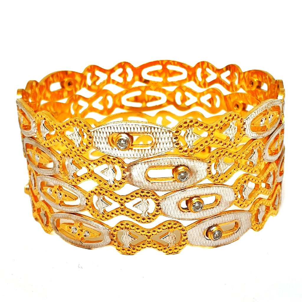 1 gram gold forming movable diamond bangles mga - bge0266