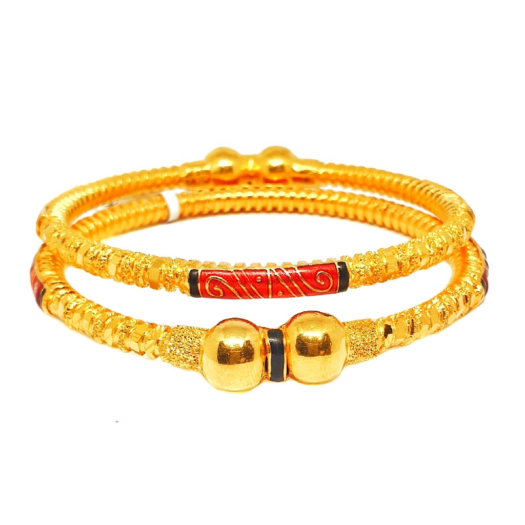 One gram gold forming meenakari kadli bangles mga - kde0016