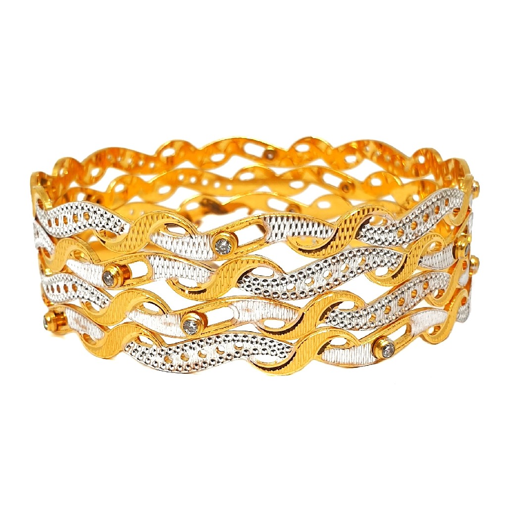 1 gram gold forming movable diamond bangles mga - bge0306
