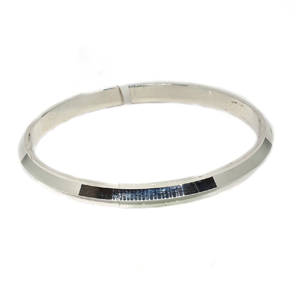 925 Sterling Silver Three Edges Sardarji Gents Kada Bracelet MGA - KLS0002