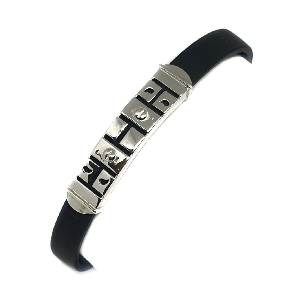 925 Sterling Silver Leather Belt Bracelet MGA - BRS0096