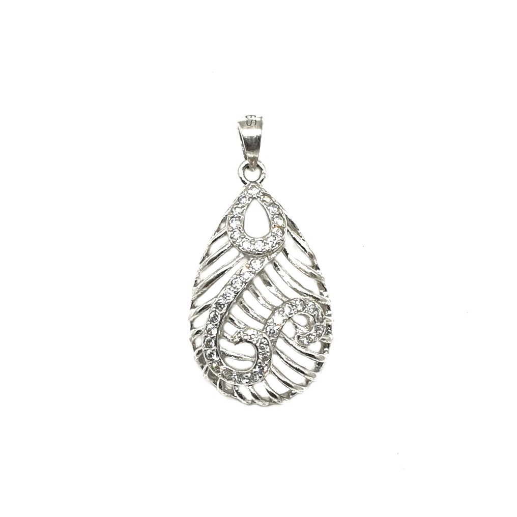 925 Sterling Silver Pear Shaped Pendant MGA - PDS0054