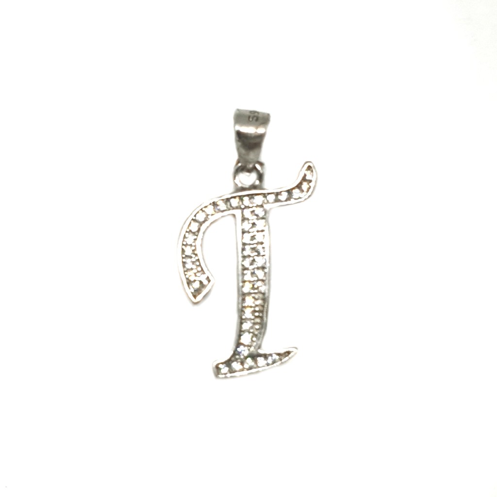 925 Sterling Silver Alphabet (Letter T) Pendant MGA - PDS0051