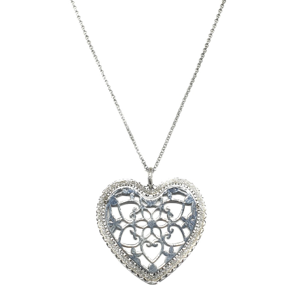 925 Sterling Silver Heart Shaped Necklace MGA - STS0002