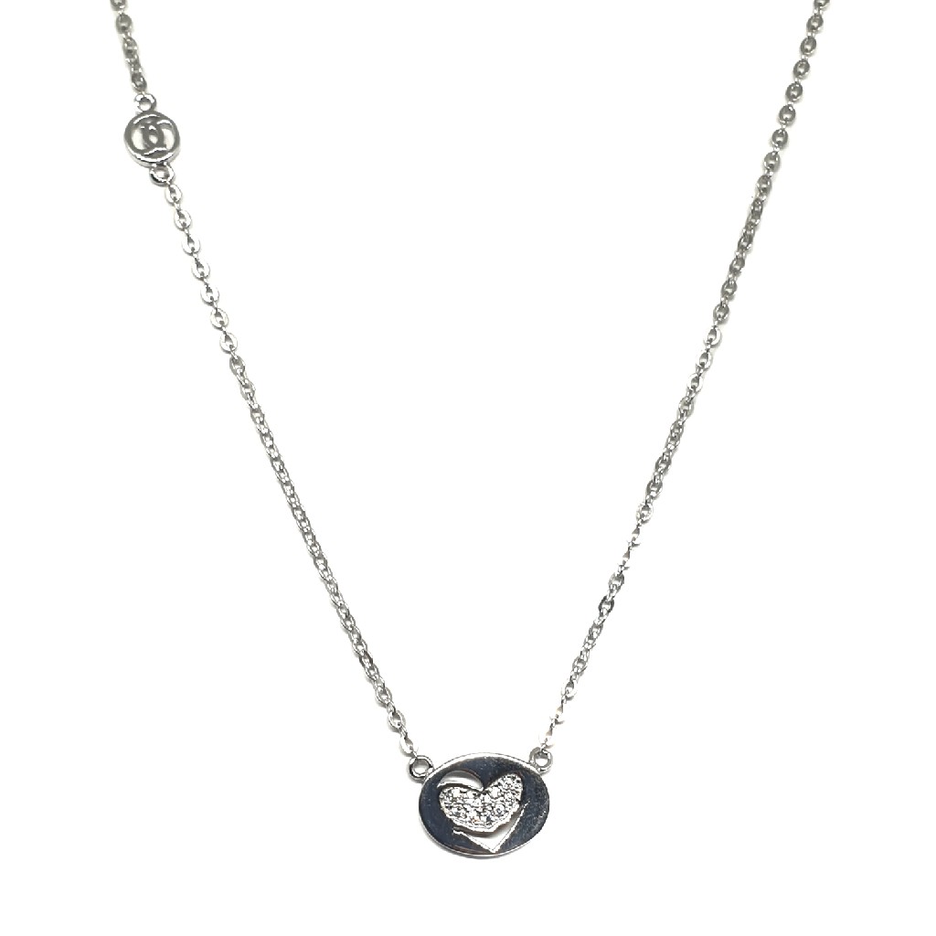 925 Sterling Silver Heart Shape Necklace MGA - NKS0027