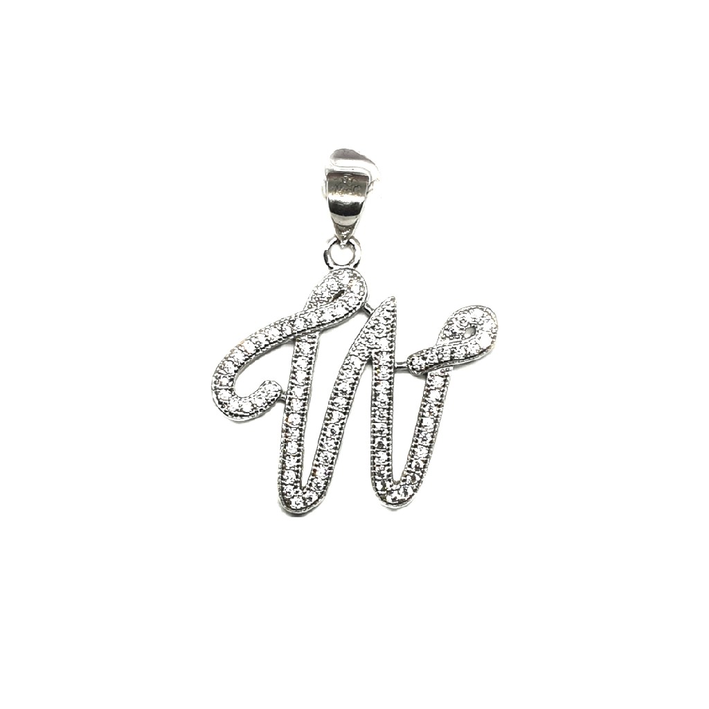 925 Sterling Silver Alphabet (Letter W) Pendant MGA - PDS0008