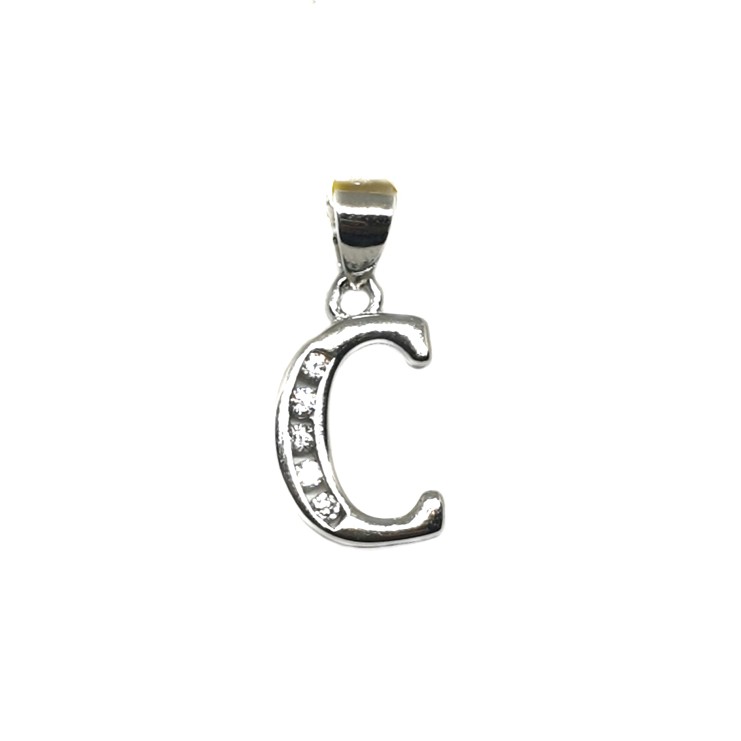 925 Sterling Silver Alphabet (Letter C) Pendant MGA - PDS0150