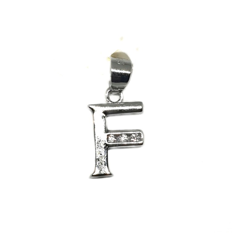 925 Sterling Silver Alphabet (Letter F) Pendant MGA - PDS0126