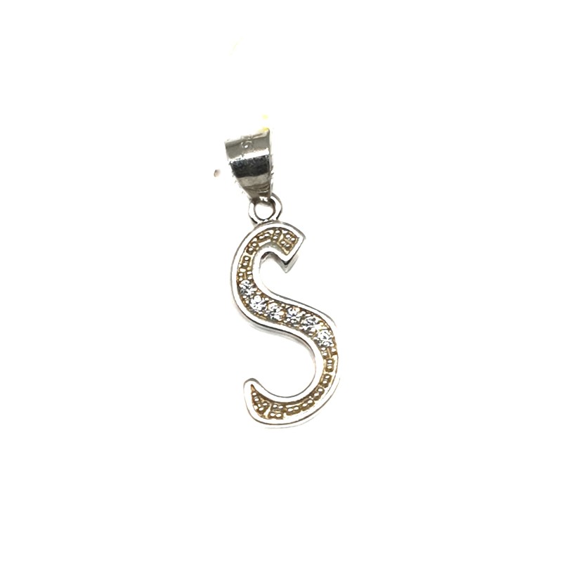 925 Sterling Silver Alphabet (Letter S) Pendant MGA - PDS0153