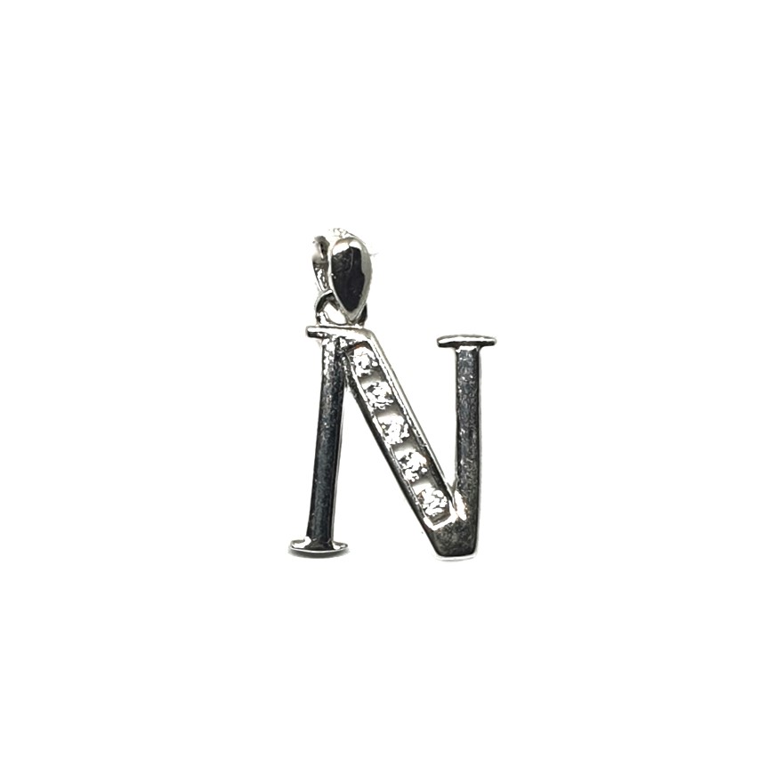 925 Sterling Silver Alphabet (Letter N) Pendant MGA - PDS0073