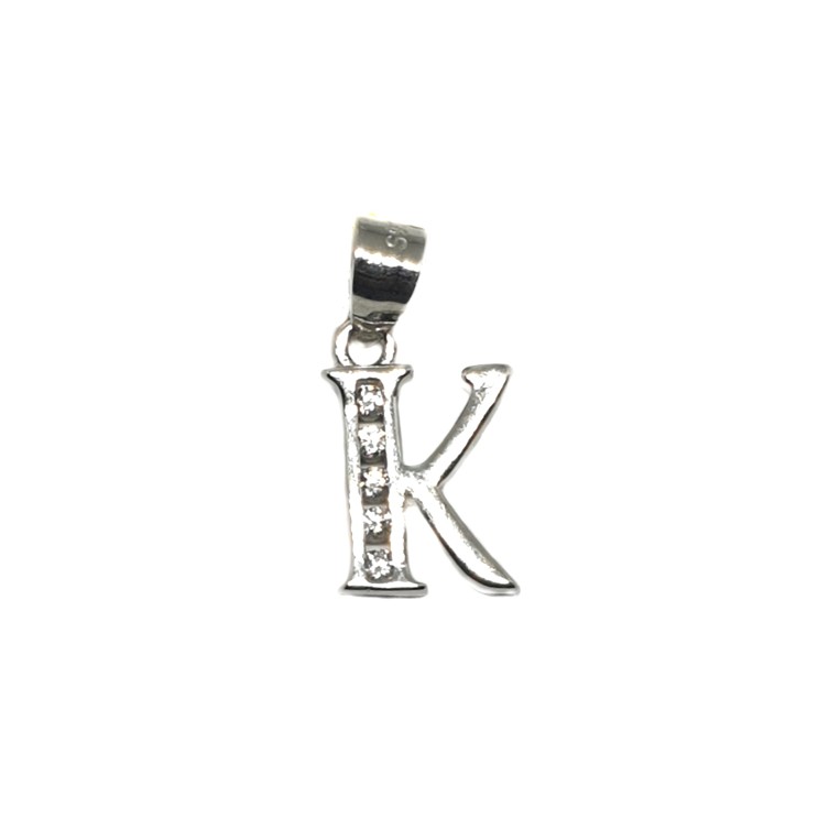 925 Sterling Silver Alphabet (Letter K) Pendant MGA - PDS0158