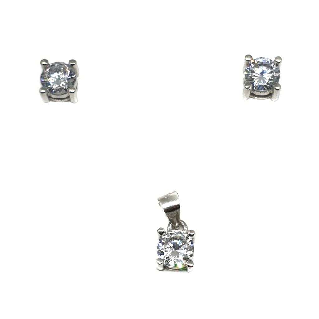 925 Sterling Silver Round Shaped Pendant Set MGA - PTS0067