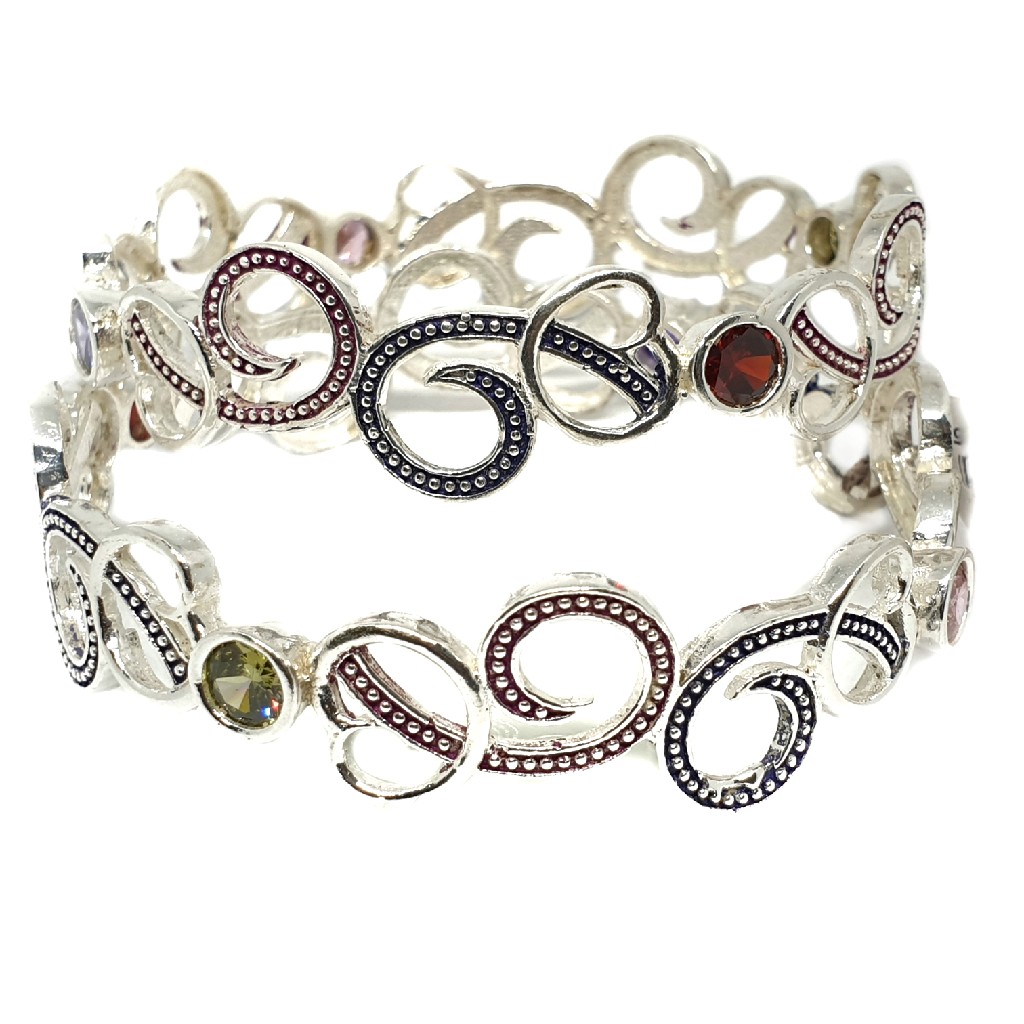 925 sterling silver colour stone kadli bangle mga - kds0172
