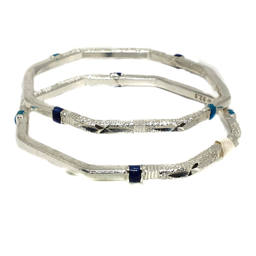 925 sterling silver hexagon shaped kadli bangle mga - kds0393