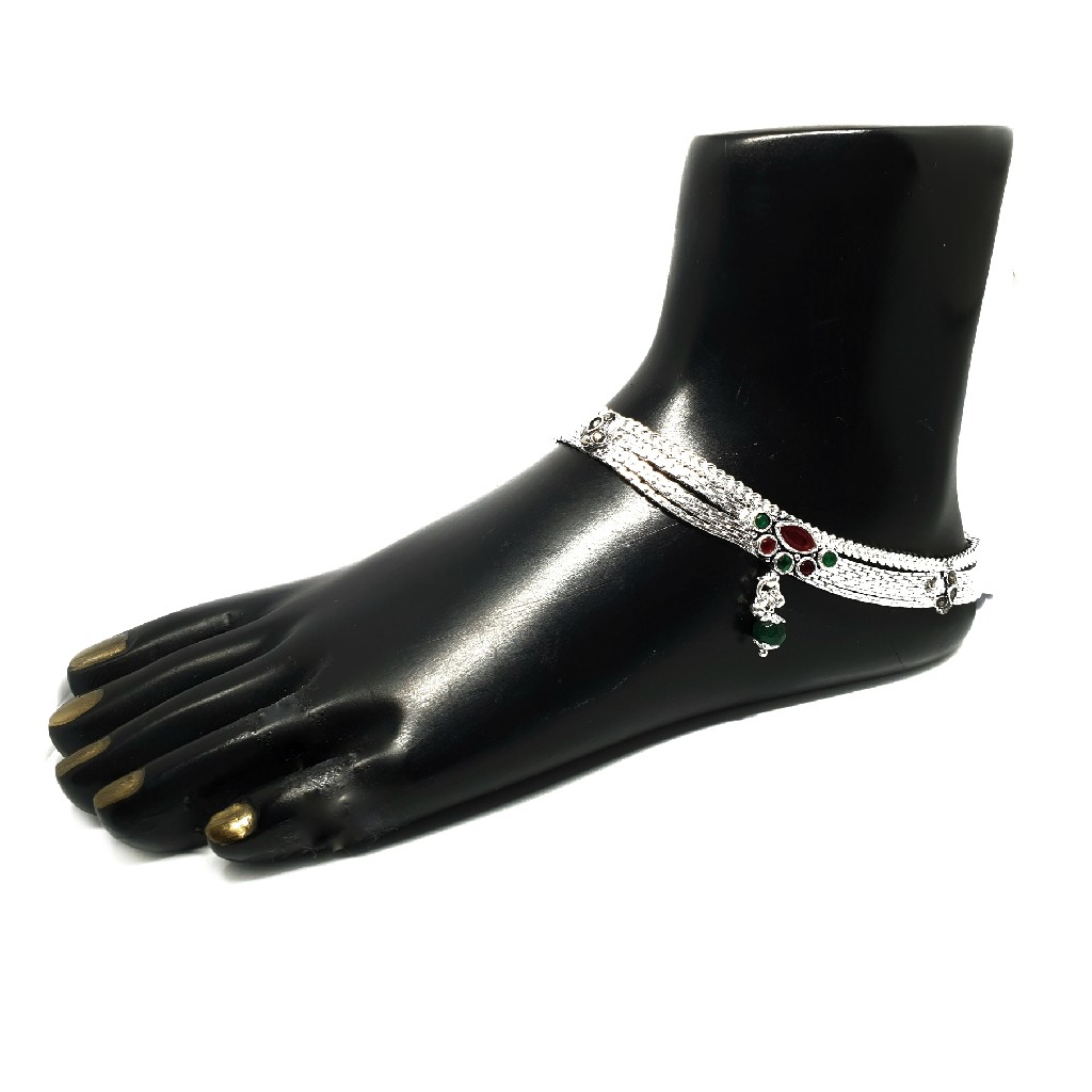 Red And Green Diamond Modern Payal MGA - PLS0171