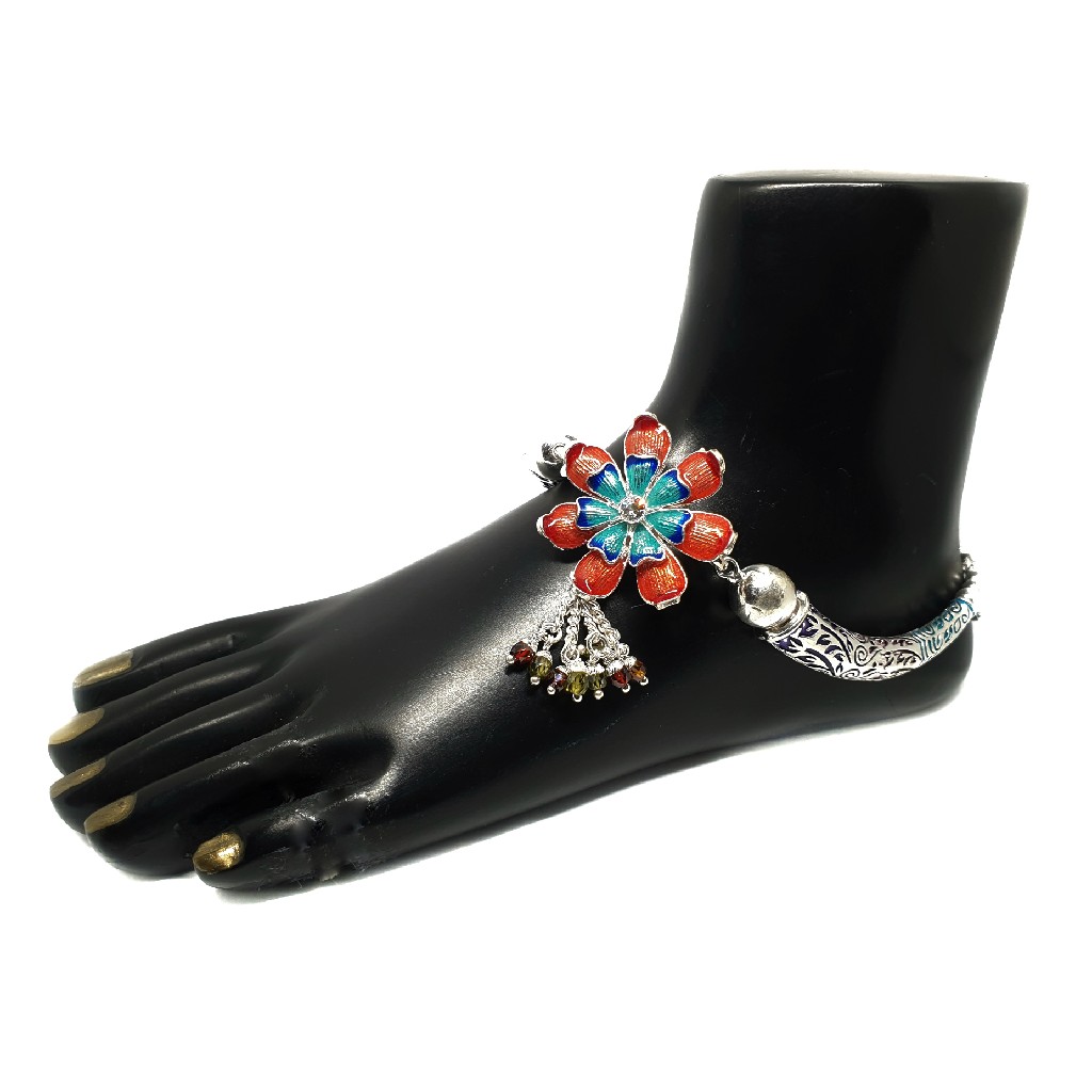 Flower Shaped Meenakari Modern Payal MGA - PLS0176