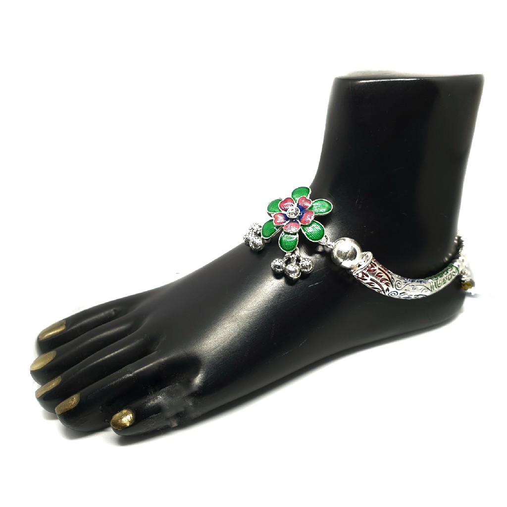 Flower Shape Meenakari Brooch Payal MGA - PLS0173