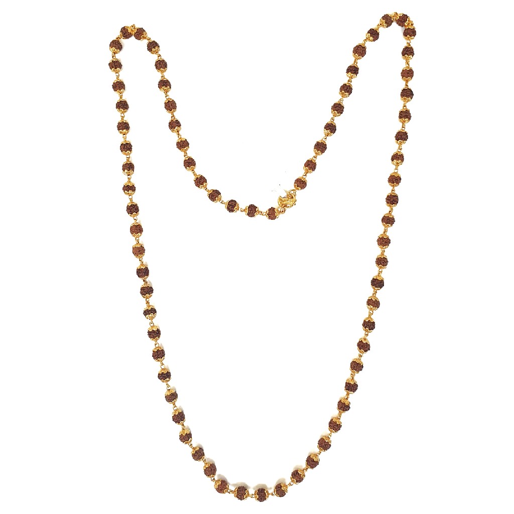 One gram gold forming rudraksh mala chain mga - mle0032