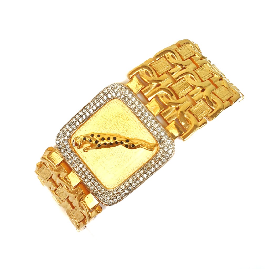 One gram gold forming square shaped jaguar bracelet mga - bre0026