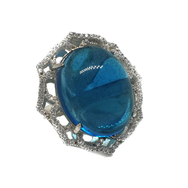 925 Sterling Silver Round Shape Special Designer Ring MGA - LRS0107
