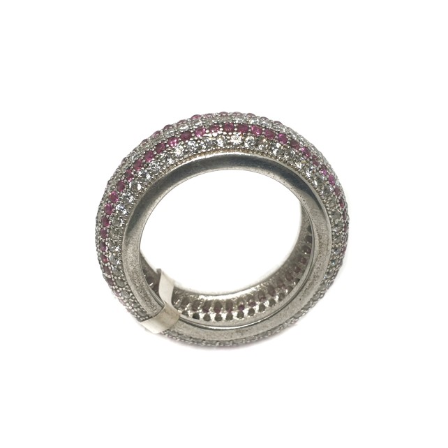 925 Sterling Silver Multi Colour Thumb Band MGA - LRS0099