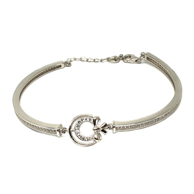 925 Sterling Silver Half Kada With Loose Bracelet MGA - BRS0351