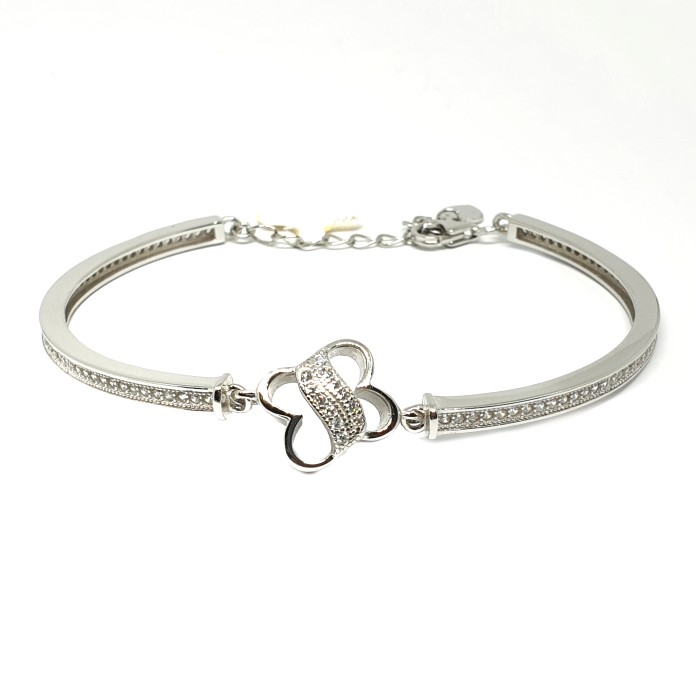 925 Sterling Silver Half Kada With Loose Bracelet MGA - BRS0350