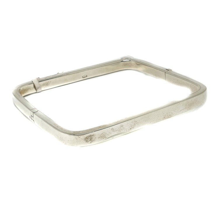 925 Sterling Silver Square Shaped Hollow Bracelet MGA - KRS0069