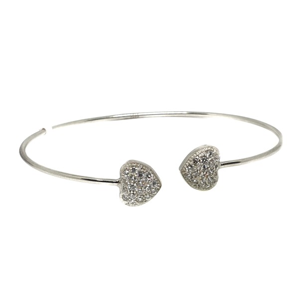 925 Sterling Silver Heart Shape Bracelet MGA - KRS0029