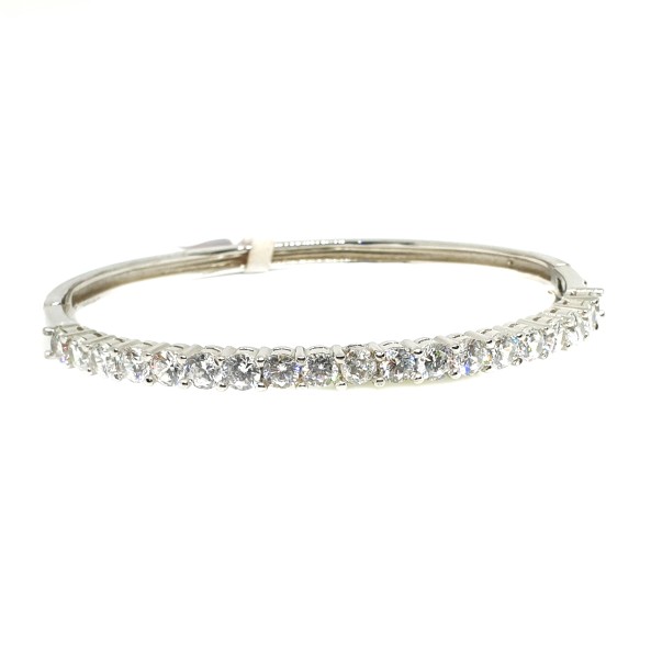 925 Sterling Silver CZ Diamond Lining Bracelet MGA - BRS0310