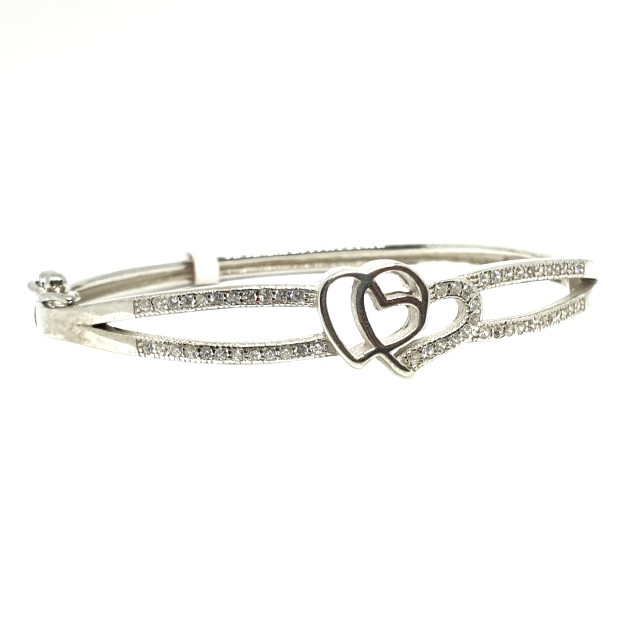 925 Sterling Silver Heart Shaped Baby Bracelet MGA - KRS0130