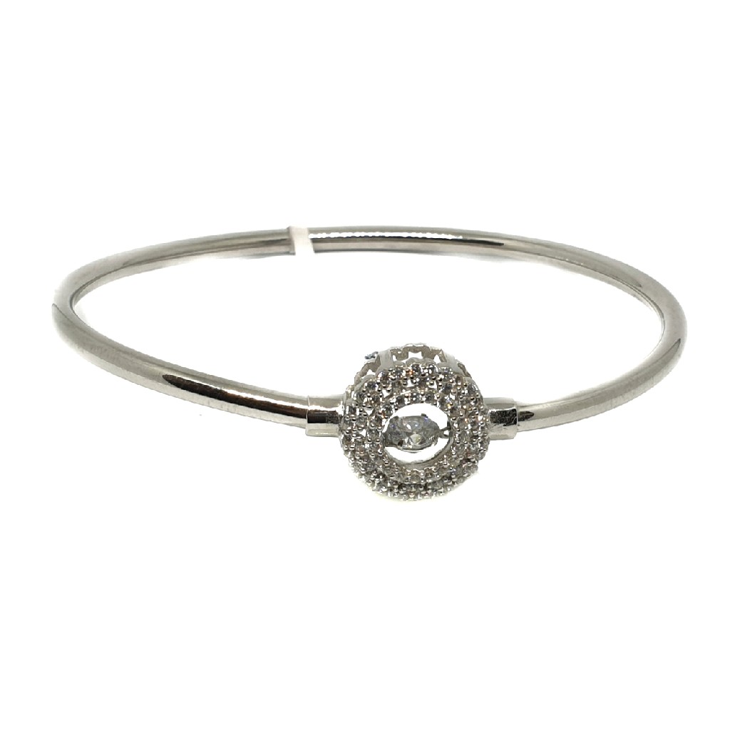 925 Sterling Silver CZ Diamond Round Shape Bracelet MGA - KRS0018