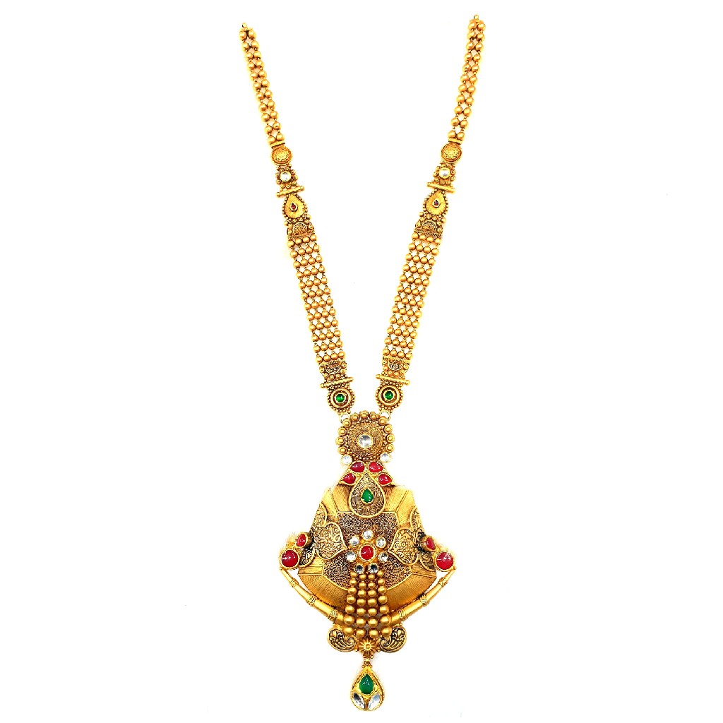 916 Gold Antique Designer Necklace MGA - GLS058