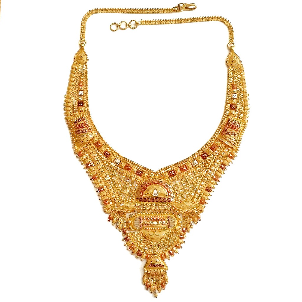 22k gold kalkatti rajwadi necklace mga - gn071