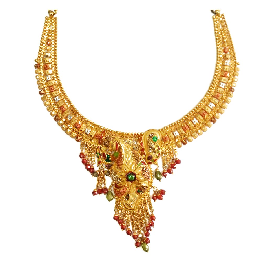 22k Gold Kalkatti Moti Wala Necklace MGA - GN061