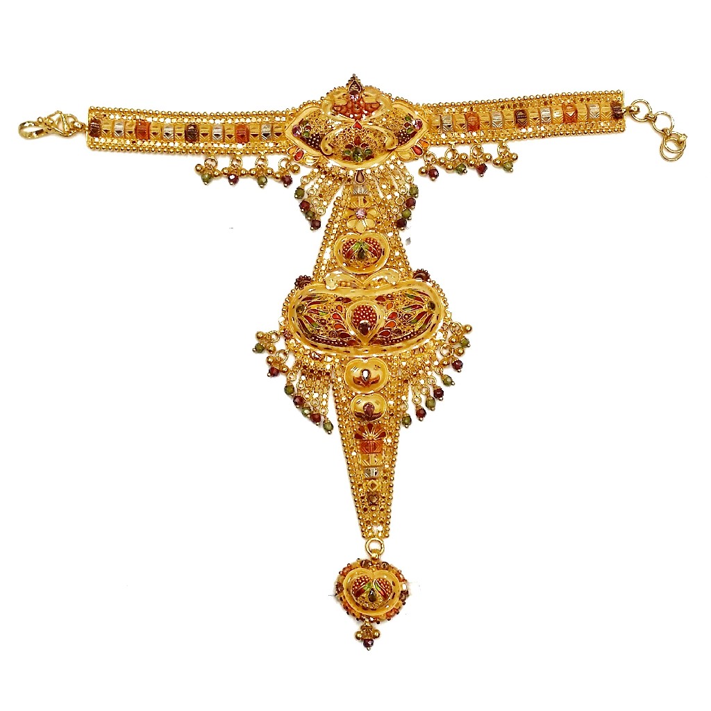 22k Gold Meenakari Designer Pocha Bracelet MGA - GP022