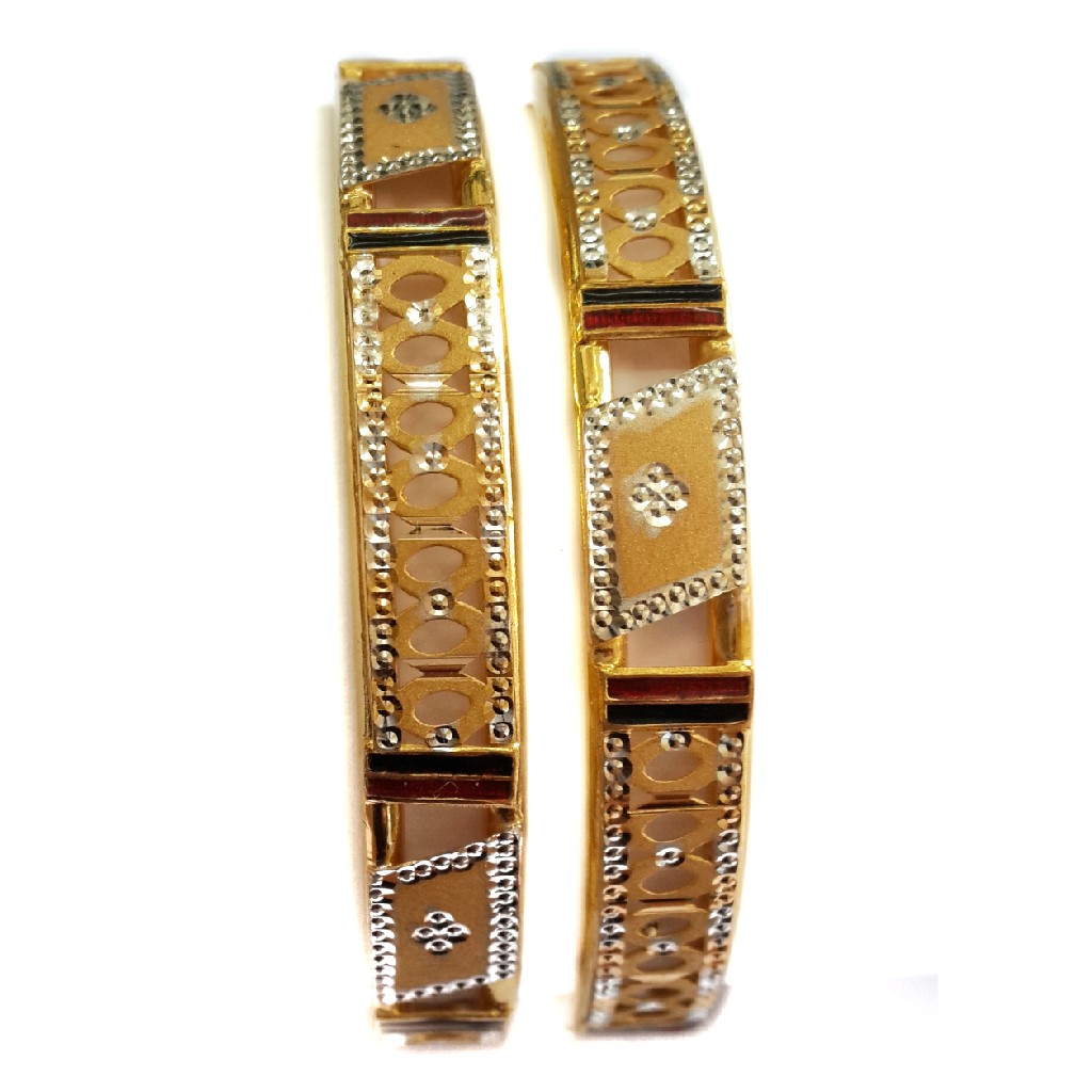 22k Gold Simple Design Kadli Bangles MGA - GK061