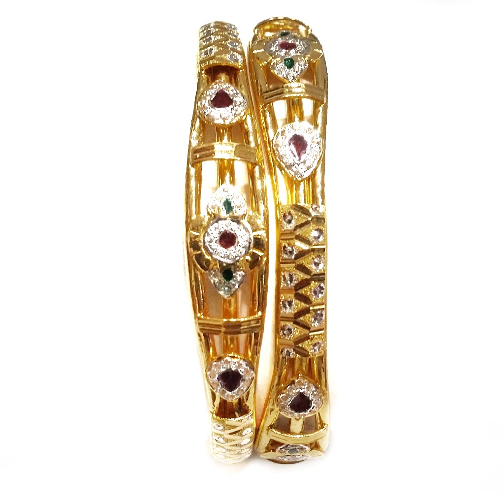 22kt gold cz diamond kadali bangles mga - gk055